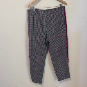 Banana Republic Women’s Checkered Chinos with Pink Stripes